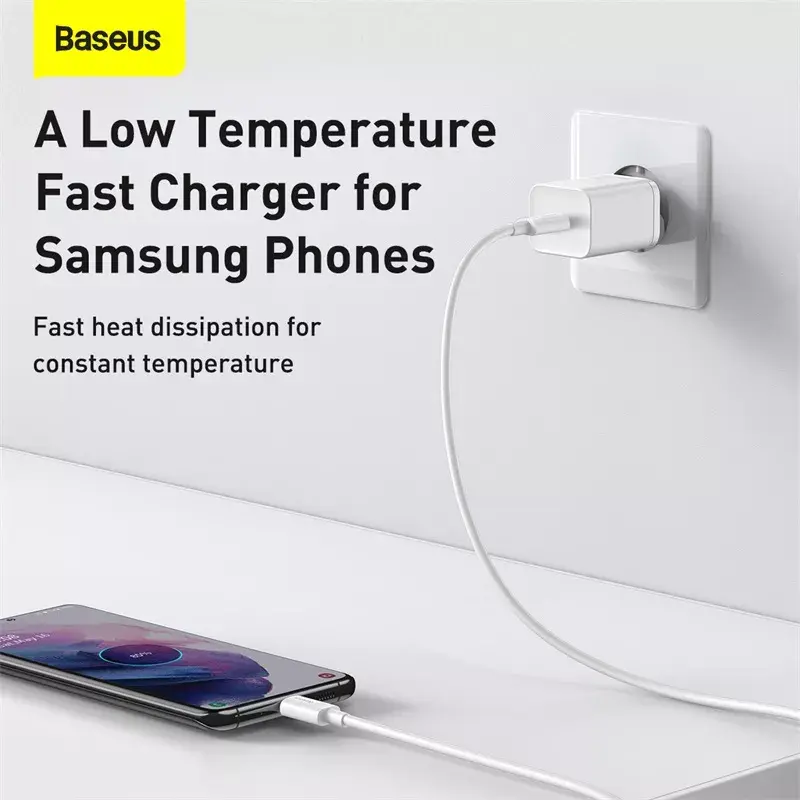 Carregador de interior Baseus Super Si branco carregamento rápido 12V 1xUSB-C