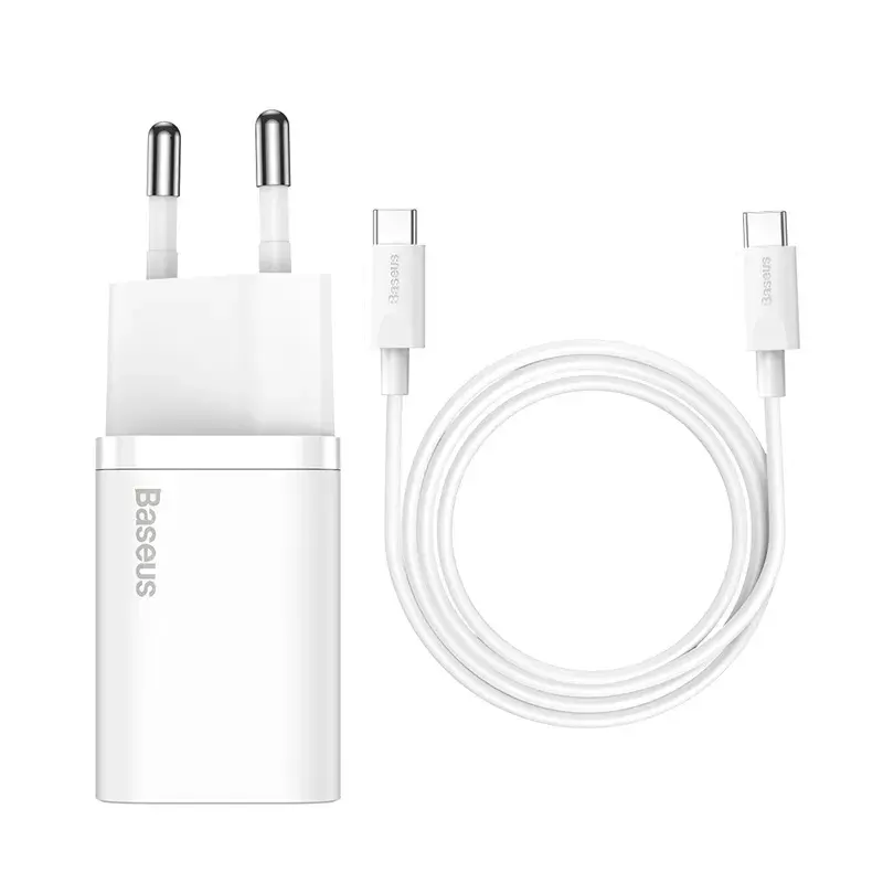 Carregador de interior Baseus Super Si branco carregamento rápido 12V 1xUSB-C
