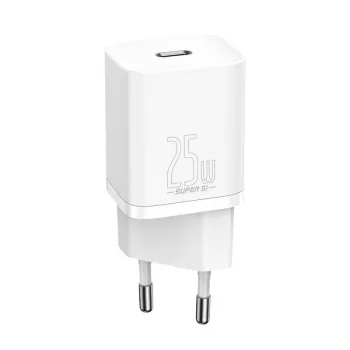 Carregador de interior Baseus Super Si branco carregamento rápido 12V 1xUSB-C
