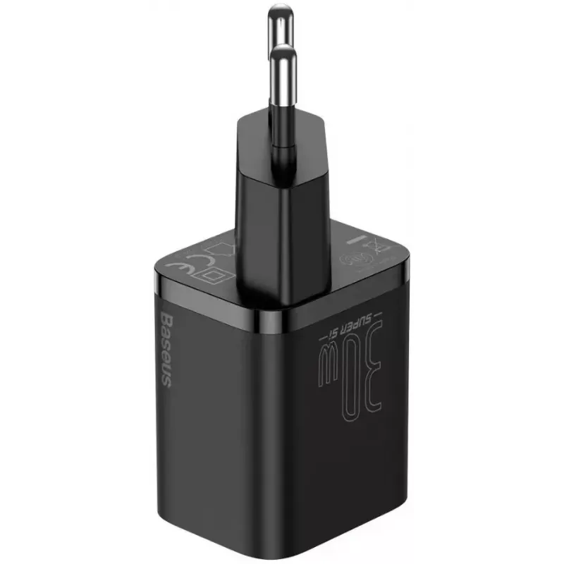 Carregador para dispositivos móveis Baseus CCSUPJ01 universal preto carregamento rápido