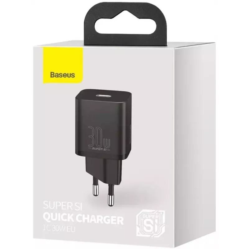 Carregador para dispositivos móveis Baseus CCSUPJ01 universal preto carregamento rápido
