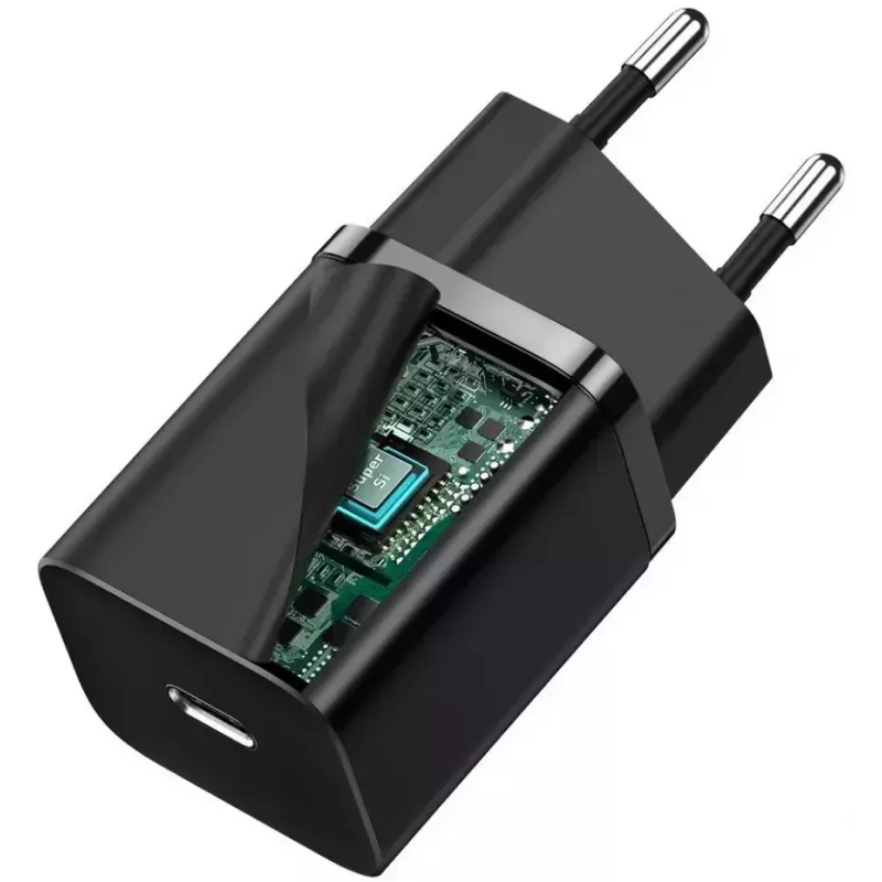 Carregador para dispositivos móveis Baseus CCSUPJ01 universal preto carregamento rápido