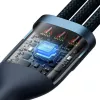 Baseus Flash Series 2 cabo USB 3 em 1, USB-C + Micro USB + Lightning, 100 W, 1,2 m, azul