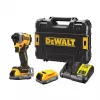 DeWALT DCF850E2T-QW aparafusadora de impacto sem fios 1/4", 18 V, 2 baterias Powerstack de 1,7 Ah, mala TSTAK, preta