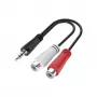 Hama 00200350 adaptador de áudio estéreo jack 3,5 mm (M) para 2x RCA (F), 0,15 m, preto