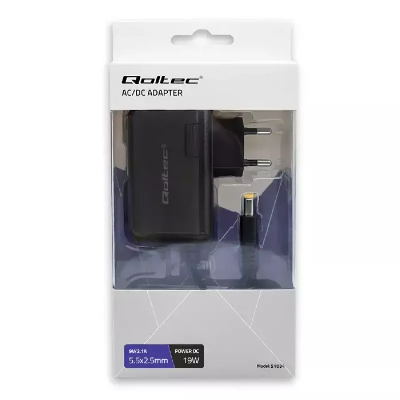 Fonte de alimentação Qoltec 51034 Interior 19W Preto 220-240V