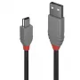 Lindy 36722 cabo USB 2.0 Tipo A para Mini-B, Anthra Line, 1 m, 480 Mbit/s
