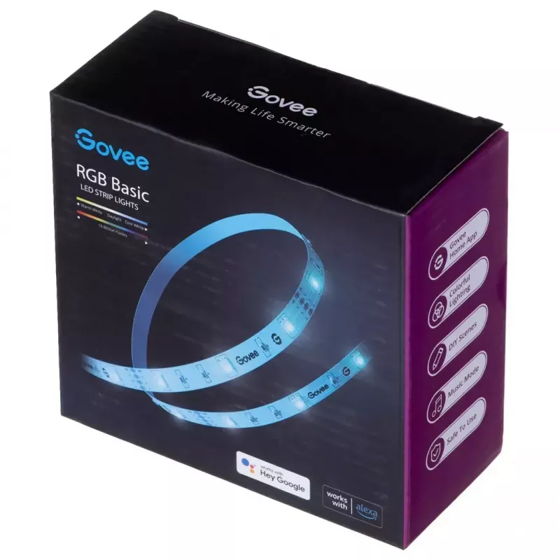 Govee H615A3A1 Basic fita LED RGB, 5 m, Wi-Fi