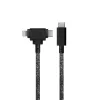 Cabo USB-C Native Union Belt Cabo Duo 1,5 m USB‑C para USB‑C/Lightning Preto