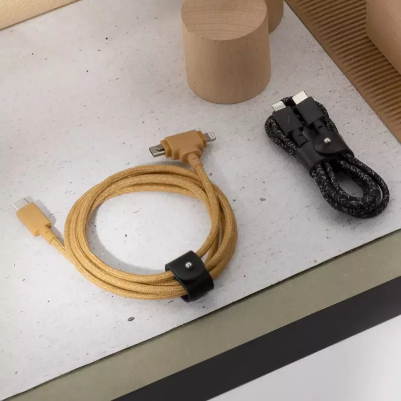 Cabo USB-C Native Union Belt Cabo Duo 1,5 m USB‑C para USB‑C/Lightning Preto