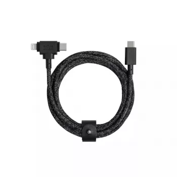 Cabo USB-C Native Union Belt Cabo Duo 1,5 m USB‑C para USB‑C/Lightning Preto