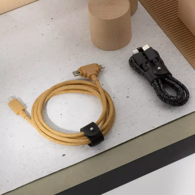 Cabo USB Native Union Belt Cabo Duo 1,5 m USB-C para USB-C/Lightning Amarelo