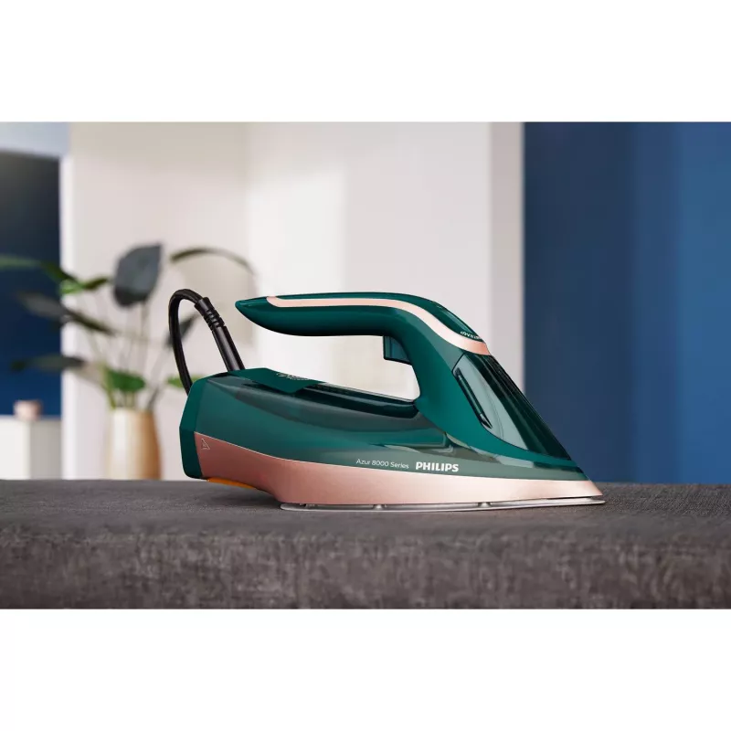 Ferro de engomar a vapor Philips DST8030/70 – 3000 W, base SteamGlide Elite, depósito de água 0,35 l, 1,78 kg, vapor vertical, verde