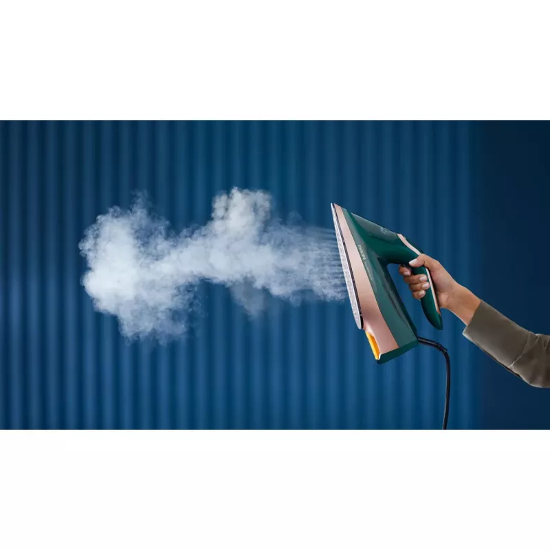 Ferro de engomar a vapor Philips DST8030/70 – 3000 W, base SteamGlide Elite, depósito de água 0,35 l, 1,78 kg, vapor vertical, verde