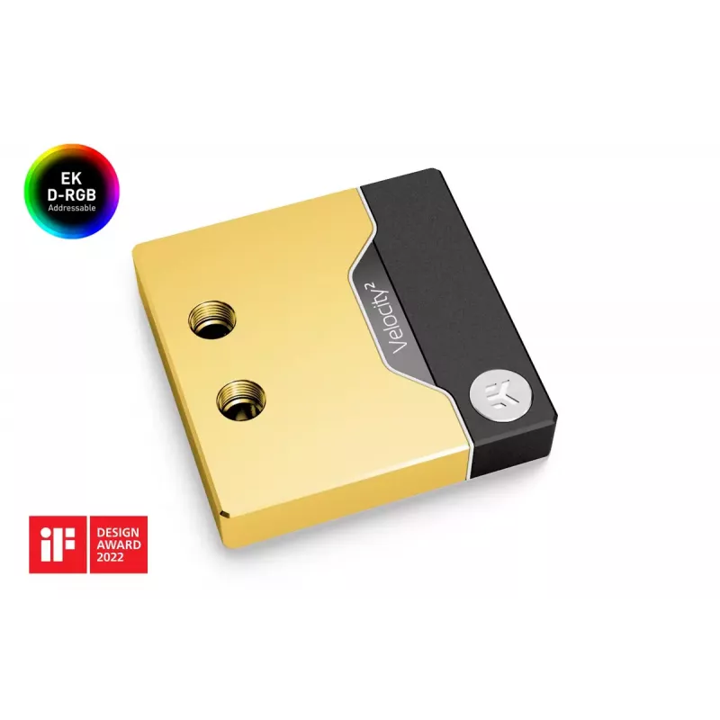 Bloco de água EK Water Blocks Latão Cobre Preto Dourado