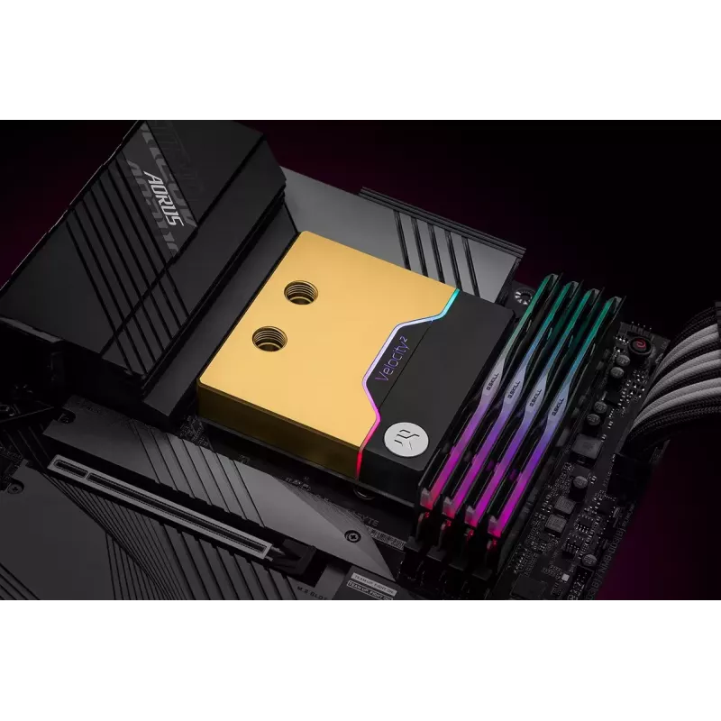 Bloco de água EK Water Blocks Latão Cobre Preto Dourado
