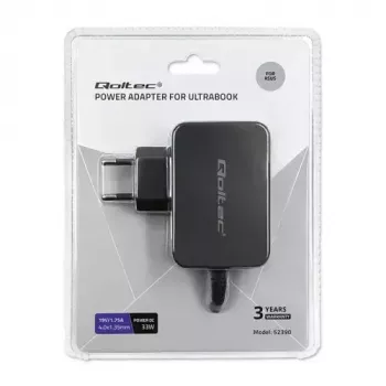 Carregador Qoltec 52408 Indoor AC Portátil 19V 2.1A Preto
