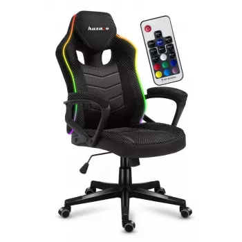 Cadeira gaming huzaro Force 2.5 RGB Mesh — malha respirável, iluminação RGB, altura ajustável, reclinável, capacidade de carga 130 kg