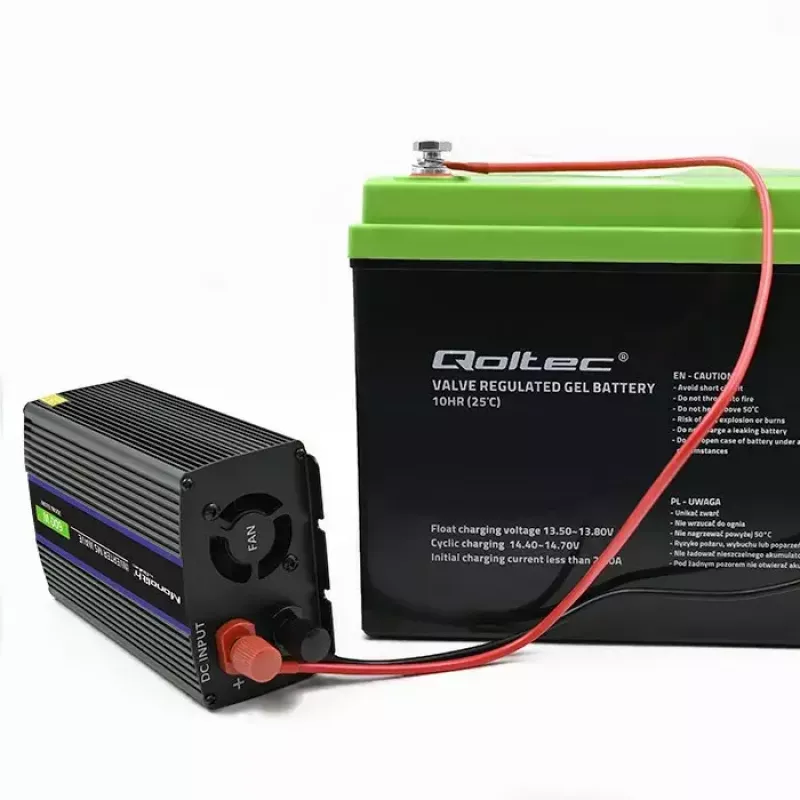 Conversor de tensão QOLTEC Monolith 600 MS Wave 12V para 230V 600W, onda pura/senoidal ou modificada conforme indicado