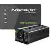 Inversor QOLTEC Monolith 600 W — 12 V para 230 V, USB PD 18 W, Auto/Interior, preto