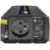 Inversor QOLTEC Monolith 600 W — 12 V para 230 V, USB PD 18 W, Auto/Interior, preto