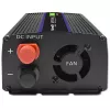 Inversor QOLTEC Monolith 600 W — 12 V para 230 V, USB PD 18 W, Auto/Interior, preto