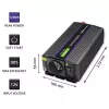 Inversor QOLTEC Monolith 600 W — 12 V para 230 V, USB PD 18 W, Auto/Interior, preto