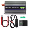 Inversor QOLTEC Monolith 600 W — 12 V para 230 V, USB PD 18 W, Auto/Interior, preto