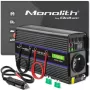 Inversor QOLTEC Monolith 600 W — 12 V para 230 V, USB PD 18 W, Auto/Interior, preto