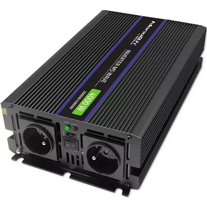 Conversor de tensão QOLTEC Monolith 4000 MS Wave 12V para 230V 2000/4000W com USB