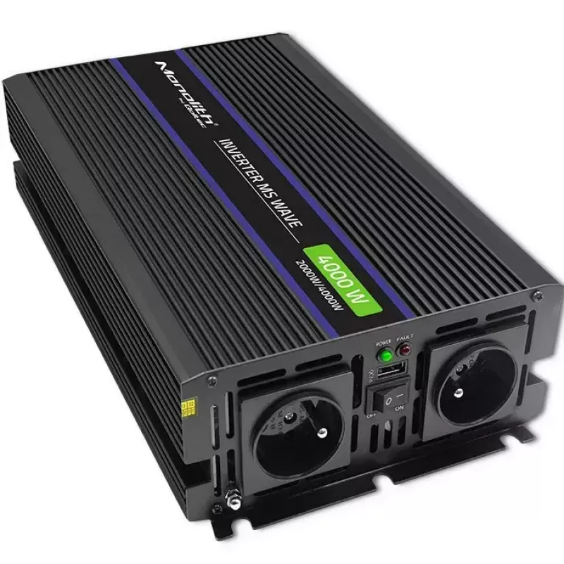 Conversor de tensão QOLTEC Monolith 4000 MS Wave 12V para 230V 2000/4000W com USB