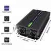 Conversor de tensão QOLTEC Monolith 4000 MS Wave 12V para 230V 2000/4000W com USB