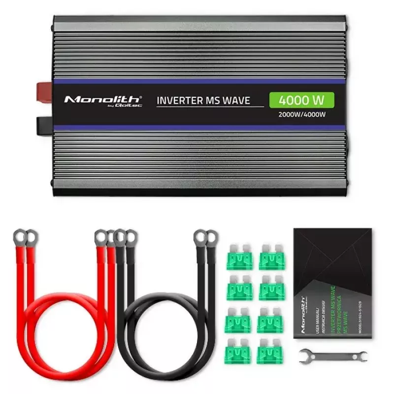 Conversor de tensão QOLTEC Monolith 4000 MS Wave 12V para 230V 2000/4000W com USB