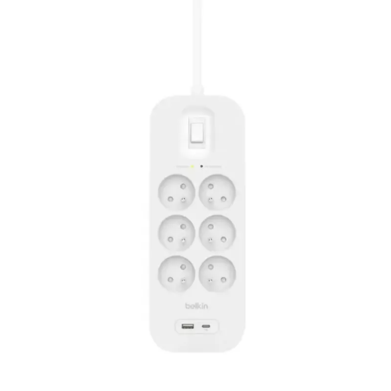 Régua de tomadas Belkin Connect Branco 6 tomadas AC 2 m 650 J