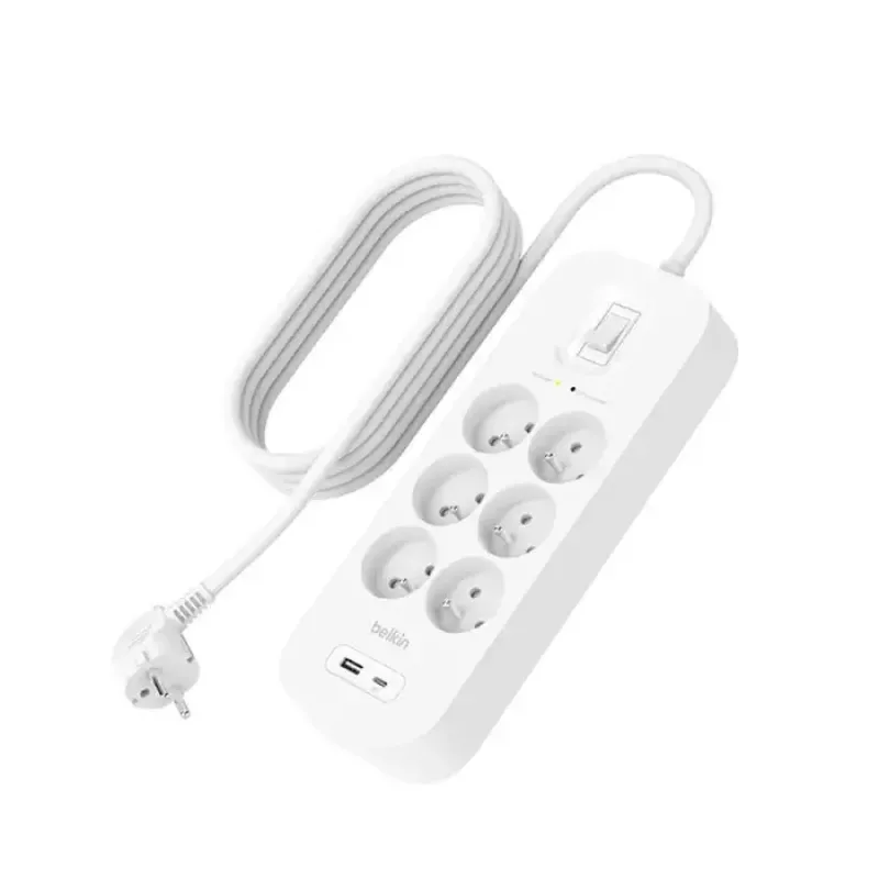 Régua de tomadas Belkin Connect Branco 6 tomadas AC 2 m 650 J