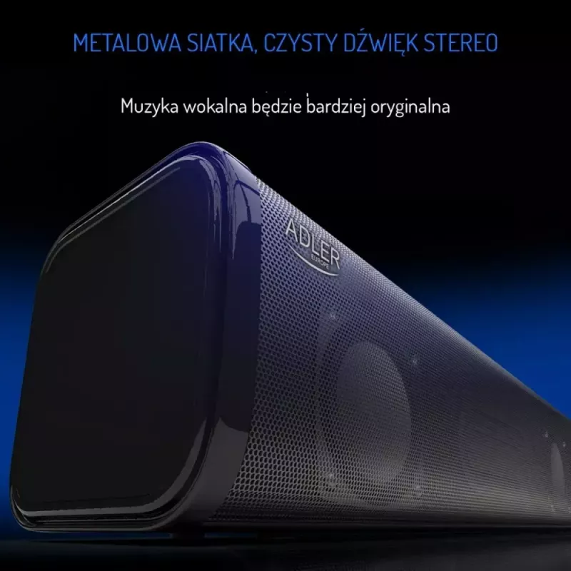 Altifalante Bluetooth portátil Adler AD 1191 5W, sem fios, compacto, preto