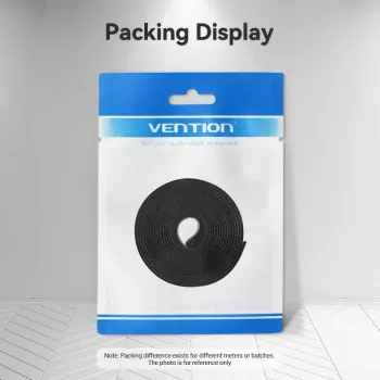 Abraçadeira de cabos com velcro Vention KAABJ, nylon, 5 m x 11 mm, preto
