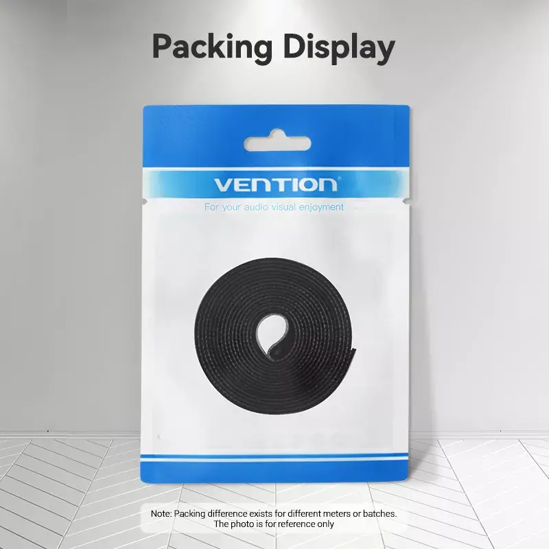 Abraçadeira de cabos com velcro Vention KAABJ, nylon, 5 m x 11 mm, preto