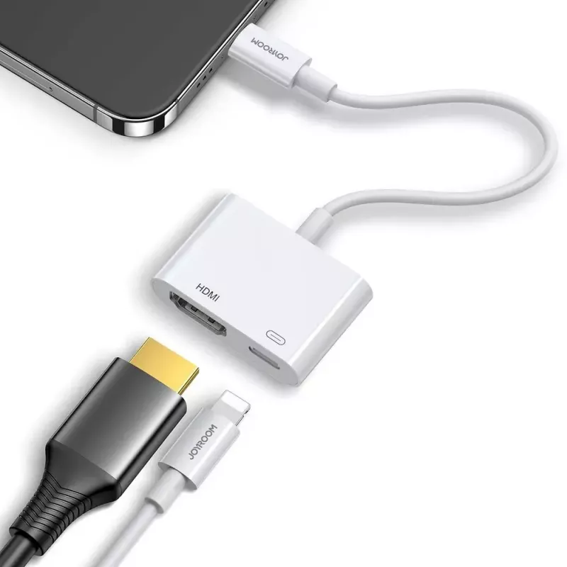 Adaptador Lightning para HDMI Joyroom S-H141 — Lightning (Apple) para HDMI FullHD 1080p 60 Hz, branco
