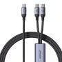 Cabo USB-C para 2× USB-C Joyroom SA21-1T2 100W 1,5m (preto)
