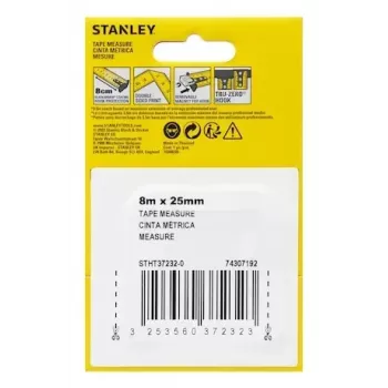 Fita métrica Stanley STHT37232-0 8 m preto amarelo largura 90 mm profundidade 50 mm altura 150 mm