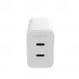 Acessório mophie, adaptador de rede – USB-C-PD-DUAL-45W-GAN – branco – EU (2x USB-C)