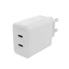 Acessório mophie, adaptador de rede – USB-C-PD-DUAL-45W-GAN – branco – EU (2x USB-C)