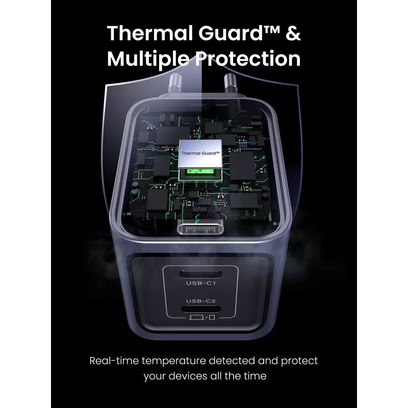 Carregador móvel Ugreen 35008 universal cinzento carregamento rápido AC para interiores
