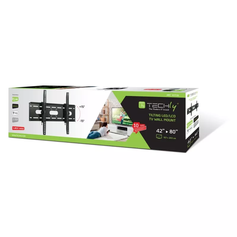Suporte de parede inclinável Techly para TV LED LCD 42-80
