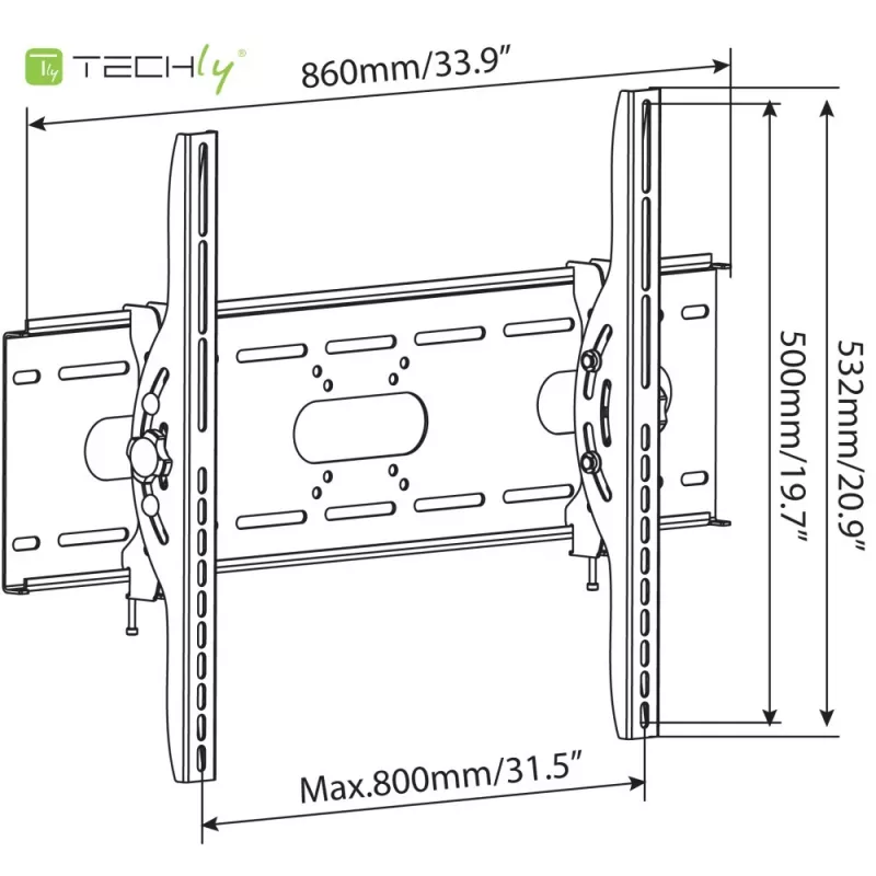 Suporte de parede inclinável Techly para TV LED LCD 42-80