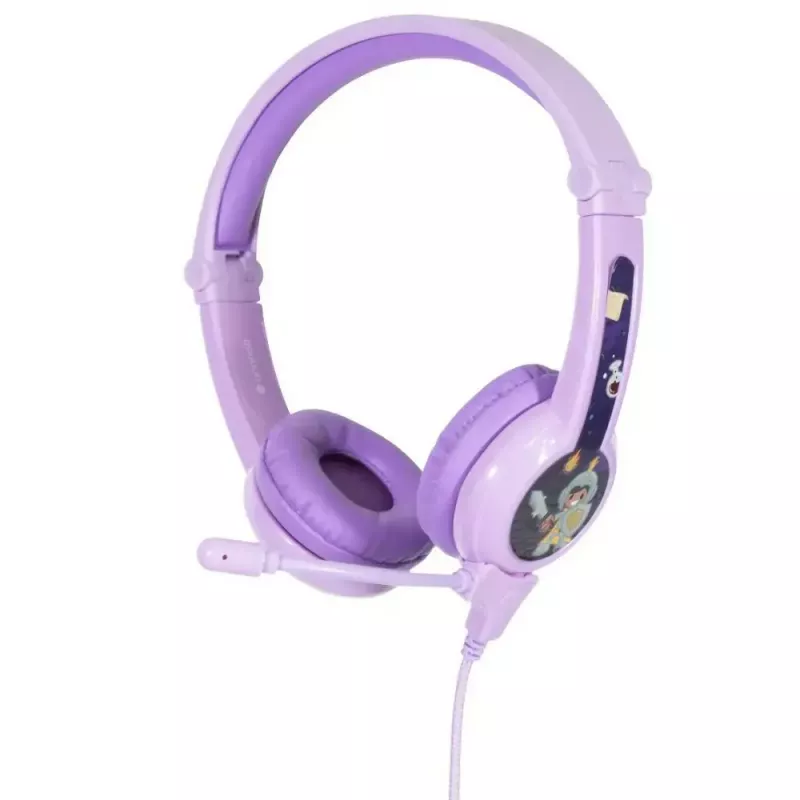 buddy phones Galaxy lilás — auscultadores over-ear para crianças, arco de cabeça ajustável, volume limitado