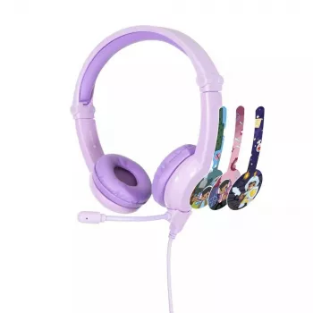 buddy phones Galaxy lilás — auscultadores over-ear para crianças, arco de cabeça ajustável, volume limitado
