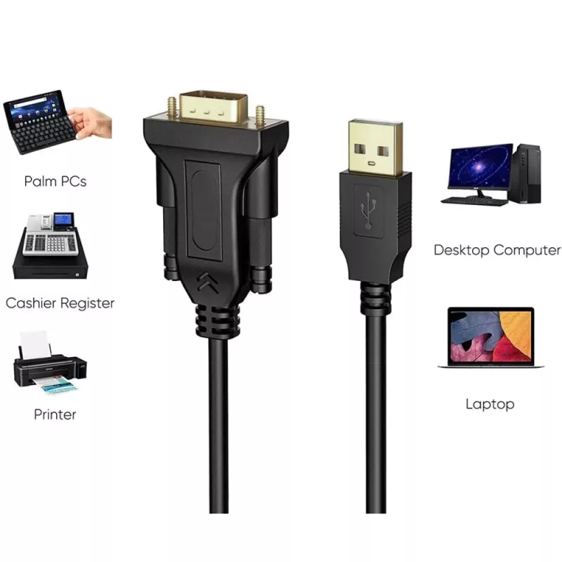 Cabo série Techly IDATA-USB2-SER-1 preto 1,5 m USB Type-A DB-9