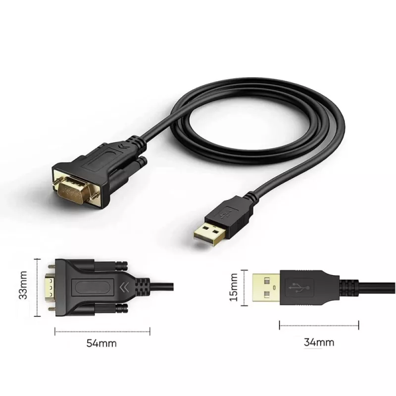 Cabo série Techly IDATA-USB2-SER-1 preto 1,5 m USB Type-A DB-9